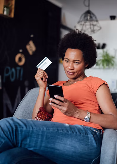 Customer making easy payments online